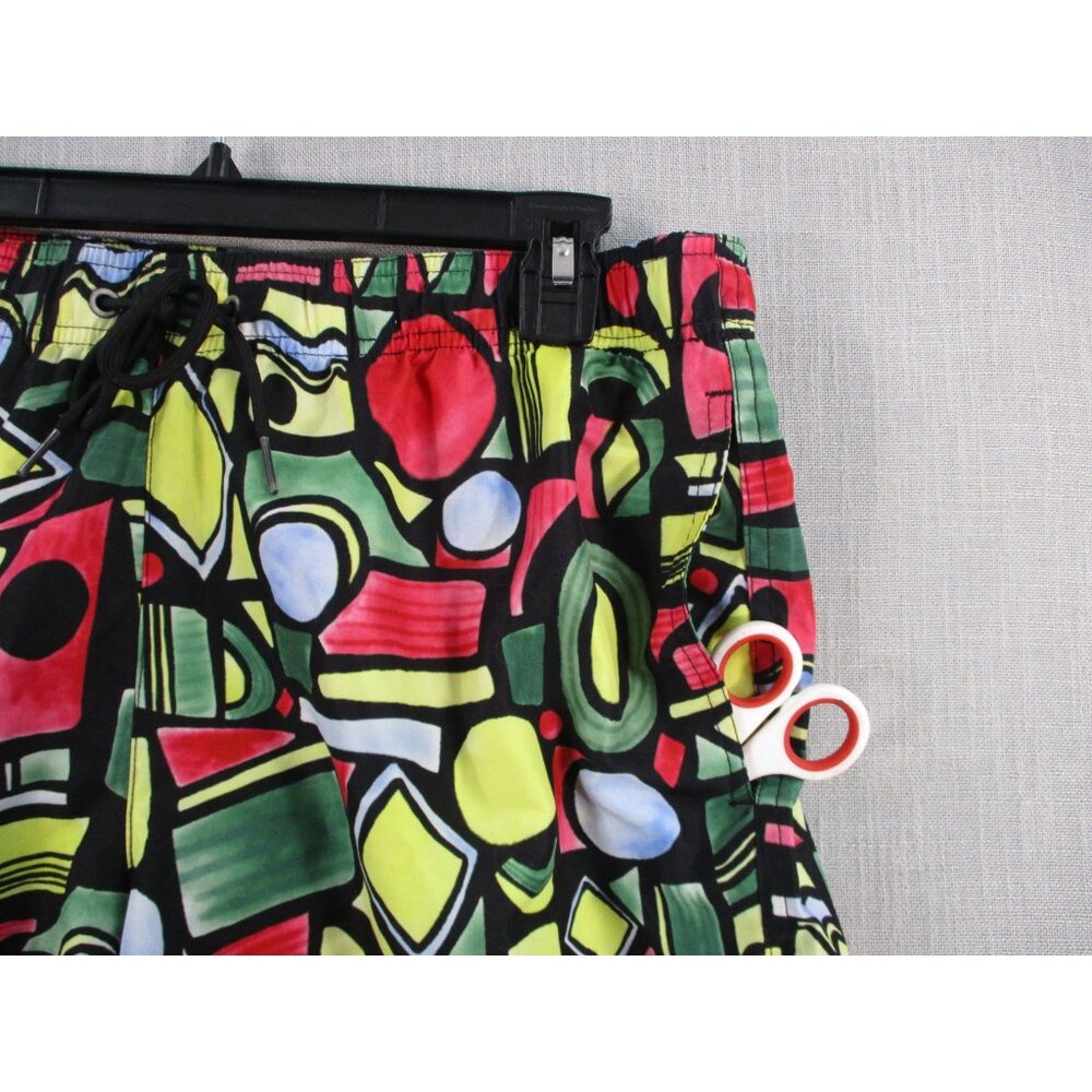 PacSun Mens Geometric Print Swim Shorts Size M Black Multi-Color Elastic Waist‎ - Picture 3 of 9